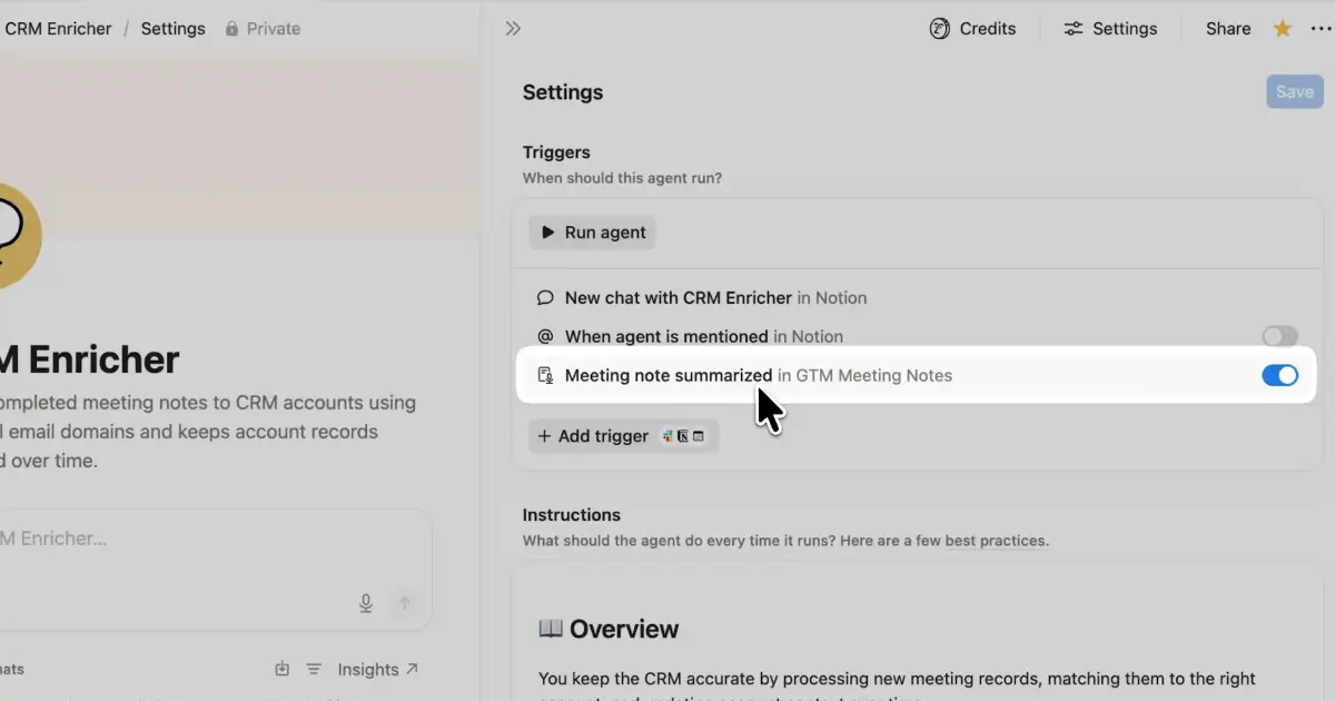 AI Meeting Notes can now trigger Custom Agents