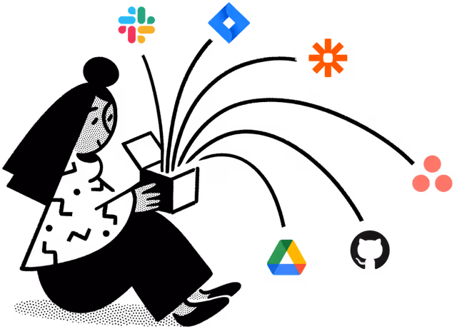 Notion integrates with Slack, Jira, Asana, GitHub and Google